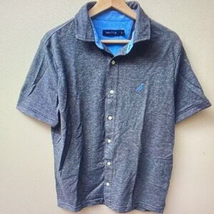 Nautica Men's Charcoal and Sky Button Down Shirt
